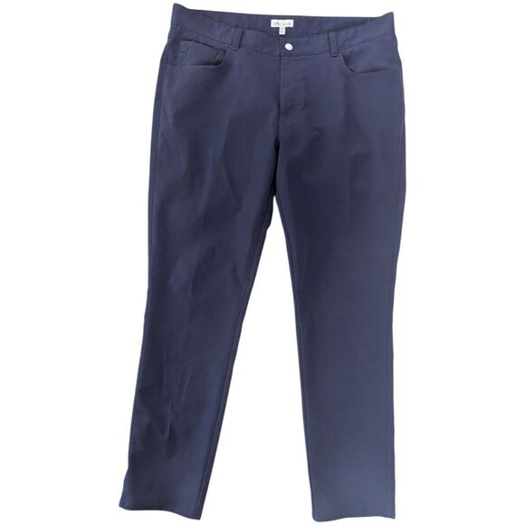 Peter Millar Crown Sport EB66 Men's 38x32 Navy Blue Golf Performance Chino Pants - Picture 1 of 8